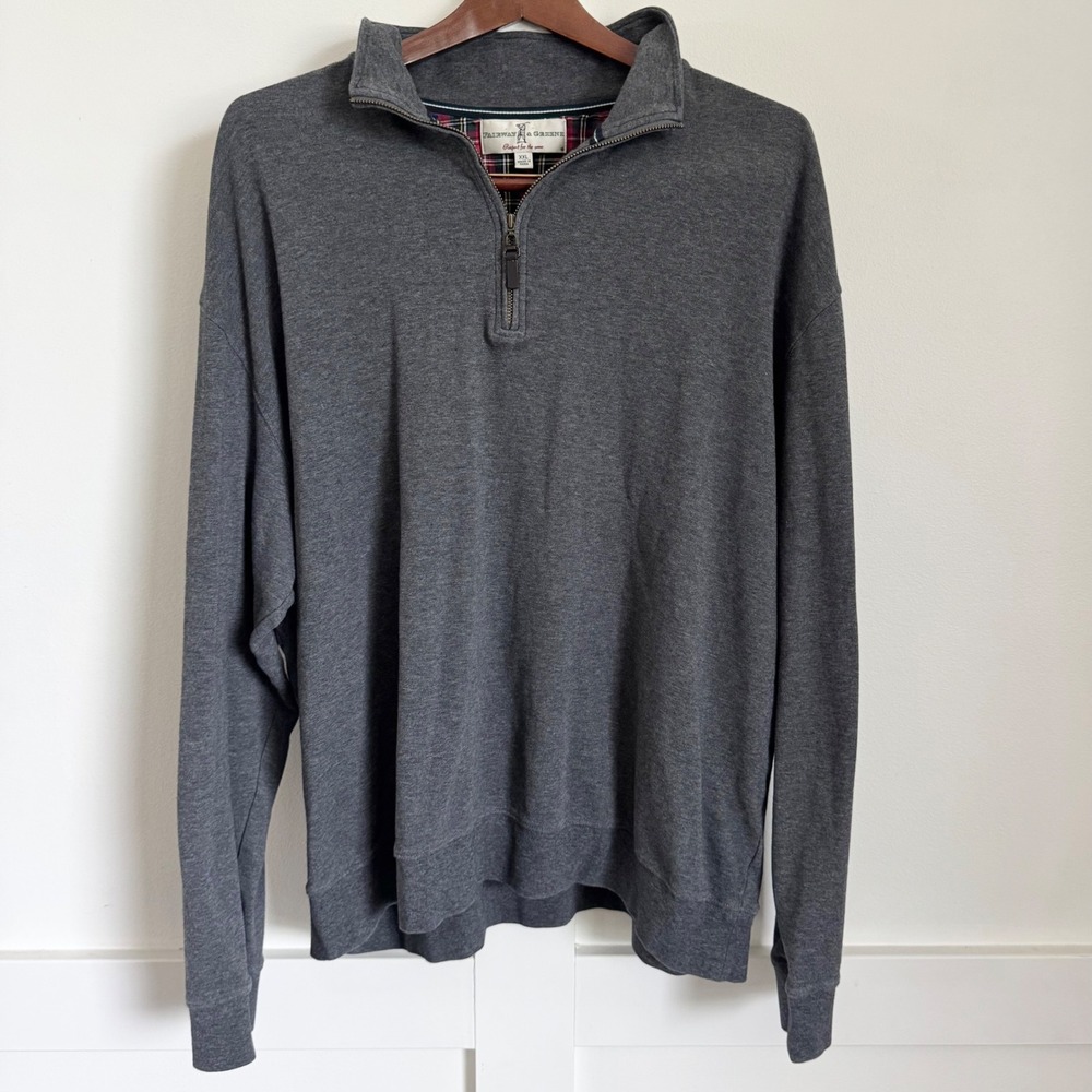 Fairway and Greene Quarter Zip Golf Sweater Pima Cotton Gray 2xl